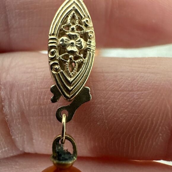 Vintage 14k Gold Balls With Hand Knotted Jade Beads Necklace - Picture 10 of 12